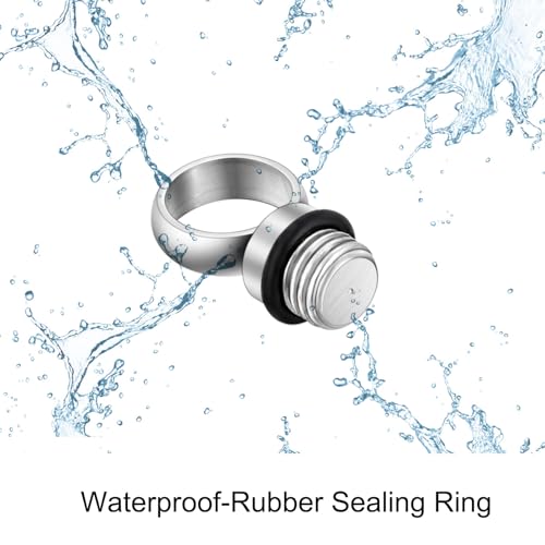 Abooxiu Top Ring with Screwdrivers for Urn Necklace Cremation Jewelry Ashes Keepsake Stainless Steel Replacement Silver