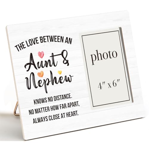 Aunt Picture Frame, Auntie Gift Ideas, Nephew Gifts from Auntie, The Love Between Aunt & Nephew Photo Frame for 4 x 6 Inch Photo - color: Aunt
