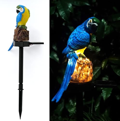 Parrot Decor Garden Solar Light up Figurine Animal Outdoor Stake Decorative - color: Parrot Blue