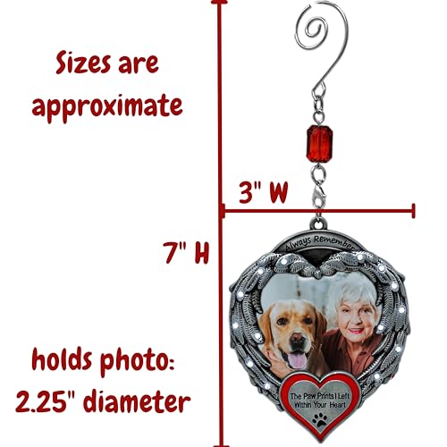 Dog Memorial Ornament Set of 3, Paw Prints Left Within Your Heart Sympathy Gift, Pet Loss Remembrance Hanging Ornaments with Gift Storage Bags, Bereavement Keepsake for Dog Mom, Dog Dad, Family, 4" - size: 3 Pieces - Standard