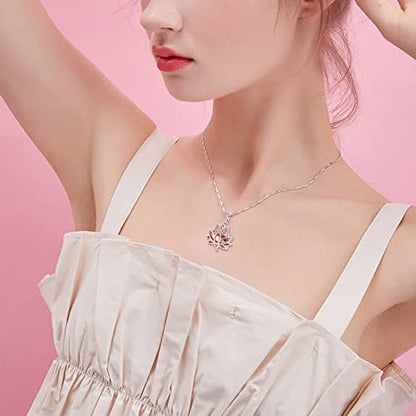 Imrsanl Cremation Jewelry for Ashes - Lotus Flower Ashes Pendant Necklace with Mini Keepsake Urn Memorial Ash Jewelry - color: Rose Gold