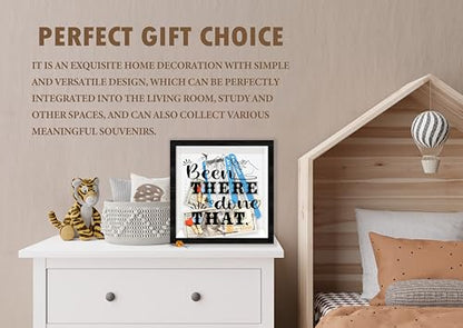 Black Travel Shadow Box Frame with Slot, Been There Done That Boxes Frames for Fund, 8x8 Memory Box for Keepsakes, Travel Gifts and Decorations, 01 - size: been there done that