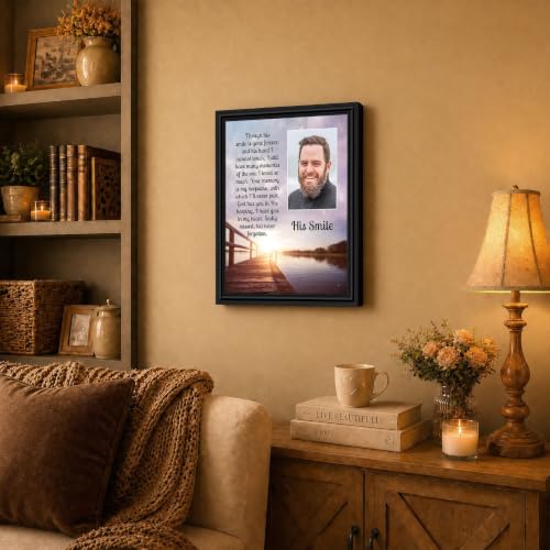 Memorial Gifts for Loss of Husband, Sympathy Gift, His Smile In Memory of Loved One, Picture Frames for Sympathy Gift Baskets, Bereavement Gifts for Loss of Father, Loss of Son Condolence Gift, 5031B | Sympathy Gifts for Loss of Father, In Memory of Dad,