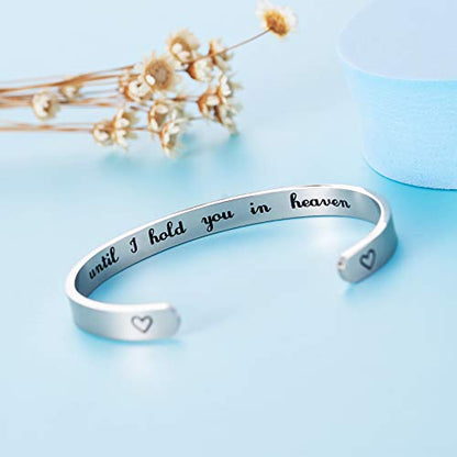 LParkin Memorial Bracelet Sympathy Gift I'll Hold You in My Heart Until I Hold You in Heaven Remembrance Bereavement Gifts Jewelry