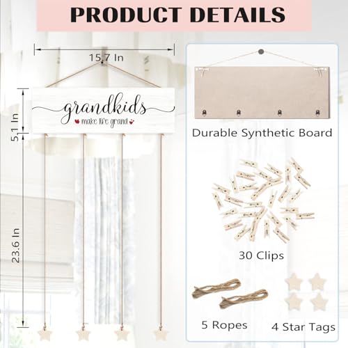 Birthday Gifts for Grandma From Grandkids,New Grandma Gifts | First Time New Grandma Picture Photo Frame,Grandkids Make Life Grand Grandma’s Brag Board,Grandparents Gifts - color: Grandkids
