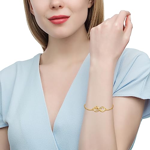 Urn for Ashes Infinity Bracelet for Women Girl Cubic Zirconia Cremation Keepsake Jewelry Gift for Human - color: Gold