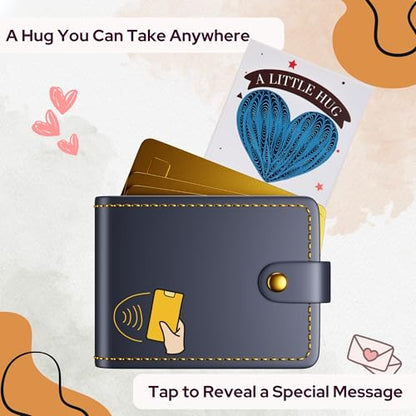 Little Pocket Hug Token & Greeting Card – Handmade Quilled Heart with NFC Bible Verse | Pocket Hug Card with Inspirational Scripture | Unique Christian Gift for Encouragement, Grief, Anxiety Relief & Long Distance Love (Blue Heart) - color: Blue Heart