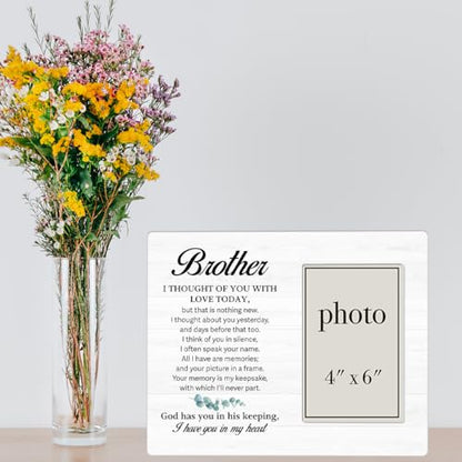 Memorial Gifts for Loss of Brother Picture Frame, Brother Loss Sympathy Gifts, I Have You in My Heart Photo Frame for 4 x 6 Inch Photo - color: Brother