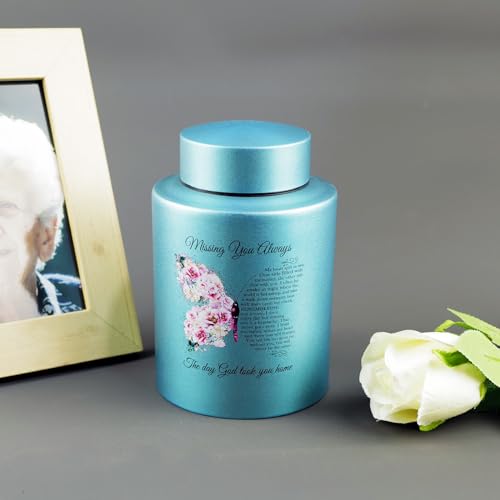 Small Cremation Urns and Set of 4 Small Bamboo Scattering Urns for Adult Male Female Human Ashes, Decorative Urn and Spreading Ashes Urn Tube with Velvet Bag(Butterfly)
