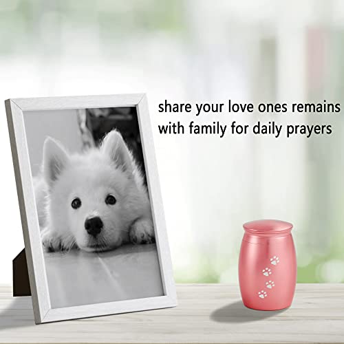 2.67 Inches Pink Small Keepsake Pet Urns for Dog Cats Ashes/Hair - color: Rose Gold