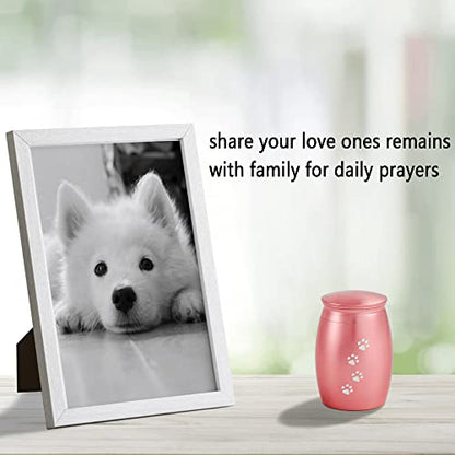 2.67 Inches Pink Small Keepsake Pet Urns for Dog Cats Ashes/Hair - color: Rose Gold