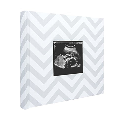 Pearhead Baby Photo Album for Baby Girl or Baby Boy, Gender-Neutral, Baby Memory Book Keepsake, Baby Shower, New and Expecting Parents, Gray Chevron - color: Gray Chevron