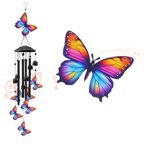 Butterfly Wind Chimes for Outside, Metal Windchimes Outdoors - size: Butterfly