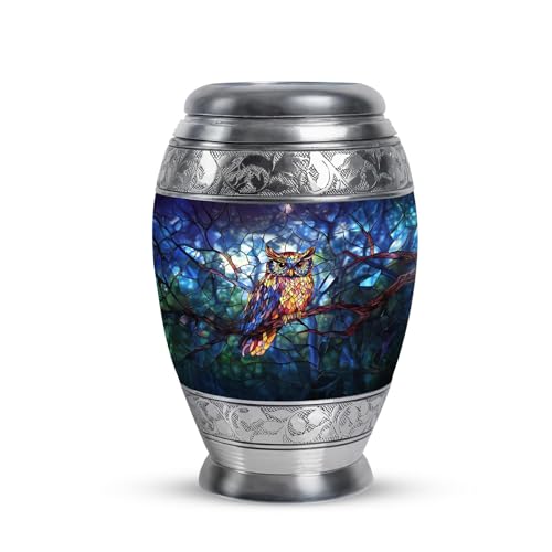 Owl Urn for Ashes Adult Male - Blue Tiny Cremation Urns for Women 3 Inch - color: Owl-2, size: 3 Inch