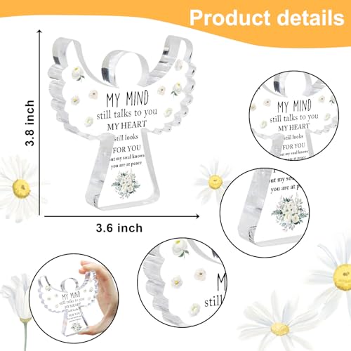 Remembrance Gifts, Condolence Gifts, Angel Acrylic Desk Sign, Grieving Gift with Sympathy, Condolence Sentimental Gifts, Memorial Bereavement Sympathy Gifts for Loss of Loved One - style: 030