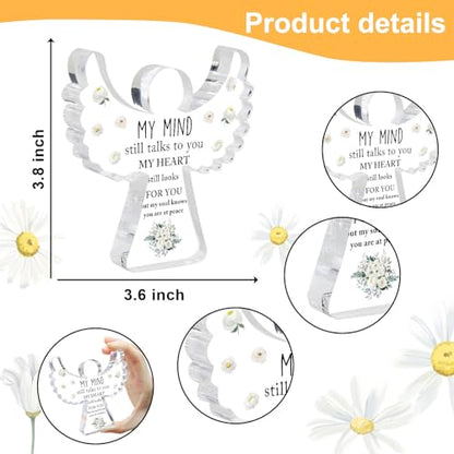 Remembrance Gifts, Condolence Gifts, Angel Acrylic Desk Sign, Grieving Gift with Sympathy, Condolence Sentimental Gifts, Memorial Bereavement Sympathy Gifts for Loss of Loved One - style: 030