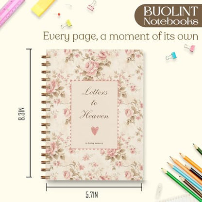 Letters to Heaven Notebook Journal 5.5x8.3, Grief Journal for Women, Memorial Sentimental Gifts, Sympathy Gifts for Loss of Loved One, In Loving Memory Spiral Hardcover Notebook