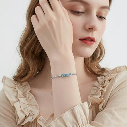 YYB Urn Bracelet for Ashes Hummingbird/Dragonfly/Butterfly/Sunflower Turquoise Locket Bracelet Cremation Memorial Jewelry Mothers Day Gifts for Women - color: Cross