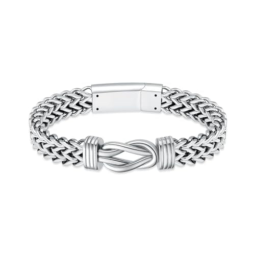shajwo Cremation Jewelry Infinity Knot Urn Bracelet for Human Ashes for Women Men Memorial Keepsake Link Bracelet - color: Silver 20cm