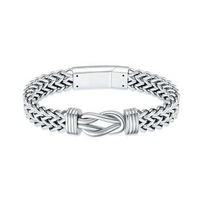 shajwo Cremation Jewelry Infinity Knot Urn Bracelet for Human Ashes for Women Men Memorial Keepsake Link Bracelet - color: Silver 22cm