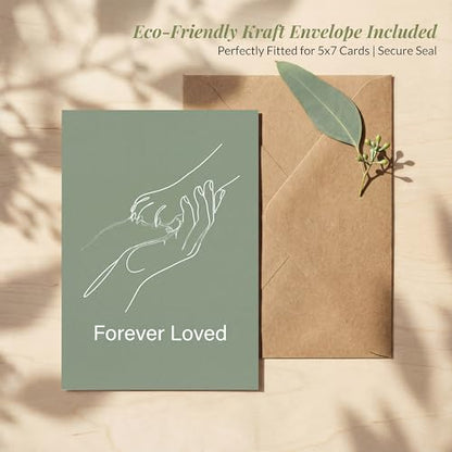 Pet Sympathy Card, Sage Green Paw In Hand Condolence - color: Sympathy Card 017