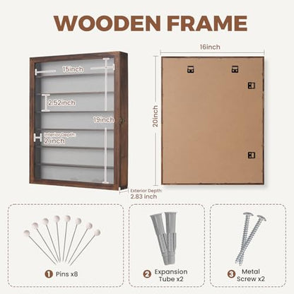 Muzilife 16x20 Shadow Box Wood Picture Frame with Shelves, 2.83 Deep, Brown - color: Brown, size: 16"x20" with Shlef