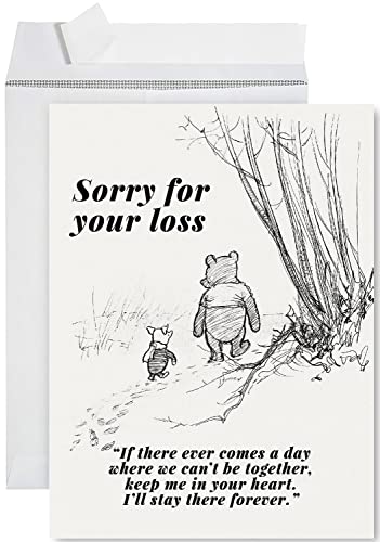 Andaz Press Jumbo Sympathy Card with Envelope, Sorry For Your Loss Card, Keep Me In Your Heart, Loss of Pet, Condolences Card with Big Blank Space to Send to Friends, Family, 8.5" x 11", 1-Pack - color: Keep Me In Your Heart, I'll Stay There Forever