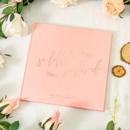 Calculs So Little So Loved Baby Shower Guest Book, Pink - color: Pink & Rose Gold