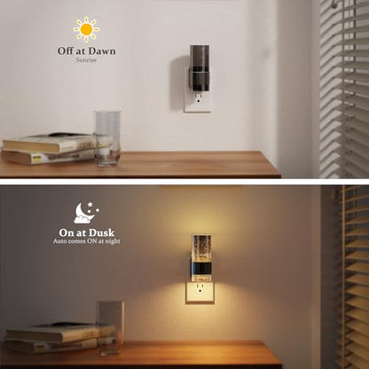 JandCase Night Lights Plug into Wall - color: Black Ring-3000K, size: 1 Pack