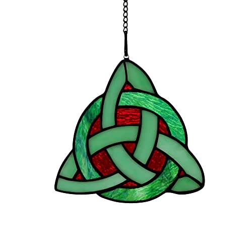 Celtic Trinity Knot Stained Glass Suncatcher for Window Hangings - color: Trintyknot B