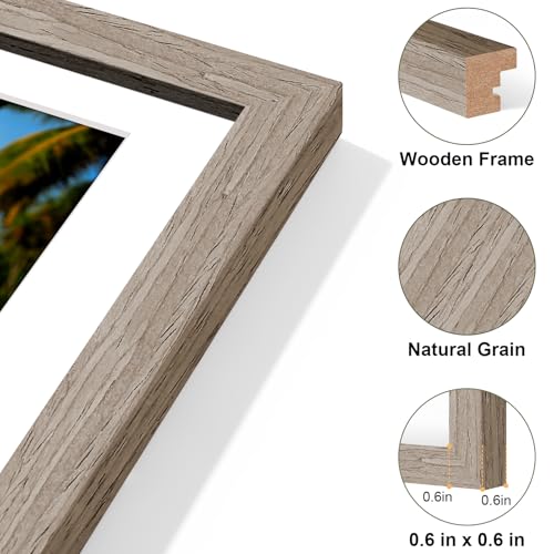Vittanly 8.5x11 Collage Picture Frame, Displays 2Pcs 5x7 Photos - color: Light Taupe, size: 8.5x11