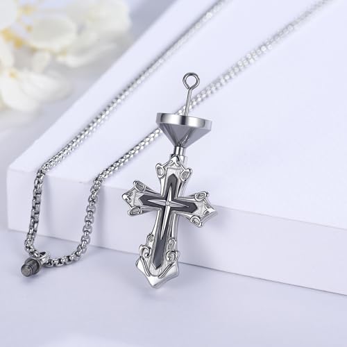 925 Sterling Silver Celtic Cross Urn Necklace for Ashes - color: silver-n