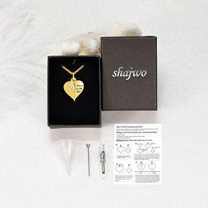 shajwo Cremation Jewelry Angel Wing Heart Urn Necklaces for Ashes Memorial Keepsake Pendant for Women Men - style: Open Style-Grandma