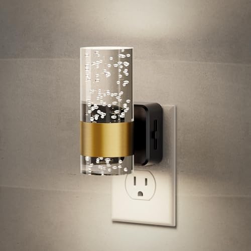 JandCase Night Light, Night Lights Plug into Wall, Dimmable LED Night Light | Adjustable Brightness, Automatic Night Lights Plug in with Auto Light Sensor, 5000K for Bathroom Hallway Decor-1 Pack - color: Gold-5000K, size: 1 Pack