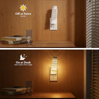 JandCase Night Lights Plug into Wall, 3000K Plug in Night Light - color: Leaning Tower of Pisa, size: 1 Pack