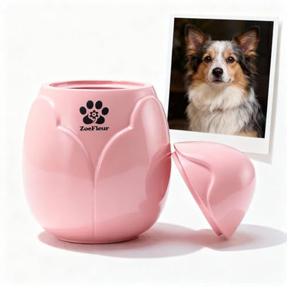 Peony Pet Cremation Urn, Resin Small Memorial Box for Cat or Dog Ashes(A-Pink) - color: Pink
