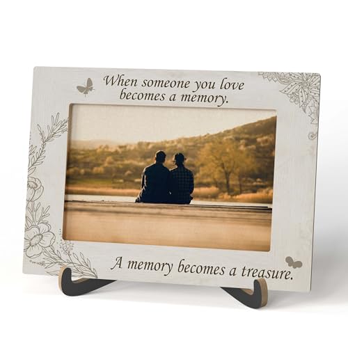 Memorial Photo Frame - When Someone You Love Becomes a Memory Bereavement Wooden Tabletop Picture Frame with Stand - Memorial Gift for Loss of Loved One - Sympathy Gifts Home Office Decor -A51 - color: Memorial 1
