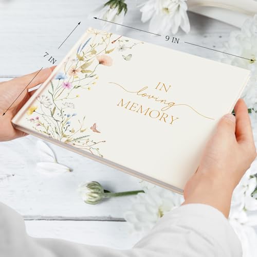 Funeral Guest Book for Memorial Service, Celebration of Life Guest Book - style: in loving memory