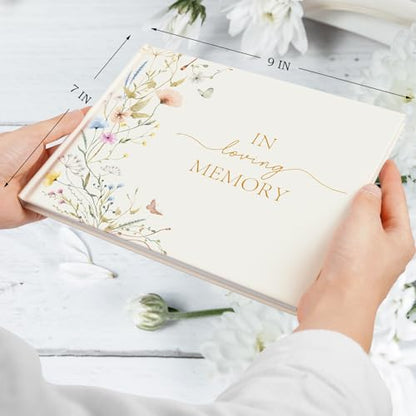 Funeral Guest Book for Memorial Service, Celebration of Life Guest Book - style: in loving memory
