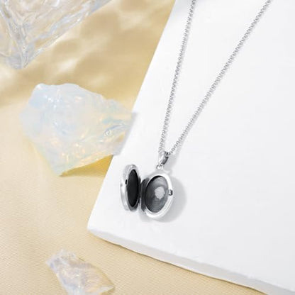 Birth Flower Photo Locket Necklace 925 Sterling Silver 12 Month Locket Necklace with Picture Birth Flower Photo Jewelry Gifts for Women Mother Mom Daughter - color: 03-March-Daffodil, style: 1.no custom