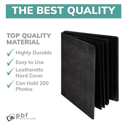 pbf Photo Booth Album | 2x6 Photo Album w/Picture Sleeves | 2x6 Strips Memory Book | Photo Strip Album | Wedding Photo Album for Photo Booth Pictures | 100 Pages, Holds 200 Photos (Black, 1-Pack) - color: Black