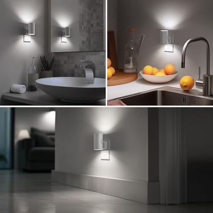 Night Lights Plug into Wall, Modern LED Night Light Plug in | Dusk to Dawn Sensor 5000K Daylight 0-100LM Adjustable Brightness Dimmable NightLight 2 Pack Hallway Bedroom Stairway - color: White-5000K, size: 2 Pack