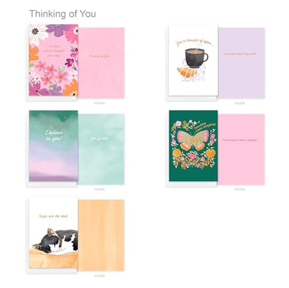 American Greetings 15-Count Thinking of You Card Bundle with Envelopes- Get Well, Support, Friendship, and Sympathy