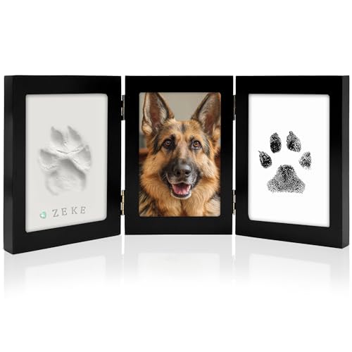 MYPAWLETS Paw Print Kit Keepsake,Ink&Clay Frame for Pet Pawprint,XL Black | Inkless Ink Pad,Soft Clay,Pet Safe,Mess-Free,Dog,Cat Paw Print Impression Kit,Nose Print,Memorial,DIY Gifts for Pet Owners - color: Extra Large-Black