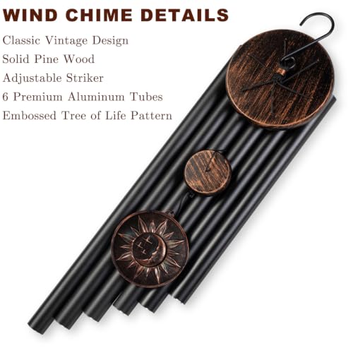 48" Large Wind Chimes for Outside, Sun Moon Star Outdoor Decor - size: 48" Sun Moon Star
