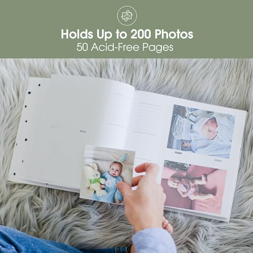 Pearhead Hello Baby Photo Album, Keepsake Book for New and Expecting Parents, Gender-Neutral Baby Accessory, Ideal Gift for Baby Shower, Holds 200 Pictures, Black and Gold Polka Dot | Holds 200 4x6" Pictures with Space for Notes, Memory Keepsake Book for