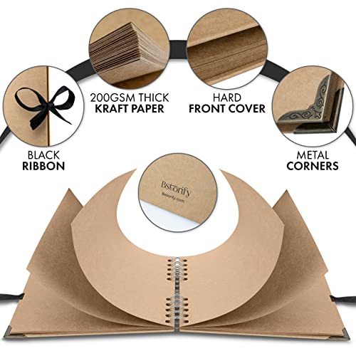 Scrapbook Album, 36 Pages, 7 x 7 Inch, Brown Photo Album, Scrap Book | Hardcover with Thick 200 GSM Kraft Paper, Ideal for Your Scrapbooking Albums, Art & Craft Projects (Brown, 7 x 7 Inch) - color: Brown, size: 7 X 7 Inch
