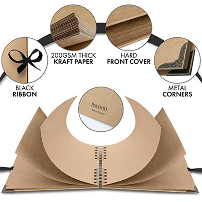 Scrapbook Album, 36 Pages, 7 x 7 Inch, Brown Photo Album, Scrap Book | Hardcover with Thick 200 GSM Kraft Paper, Ideal for Your Scrapbooking Albums, Art & Craft Projects (Brown, 7 x 7 Inch) - color: Brown, size: 7 X 7 Inch