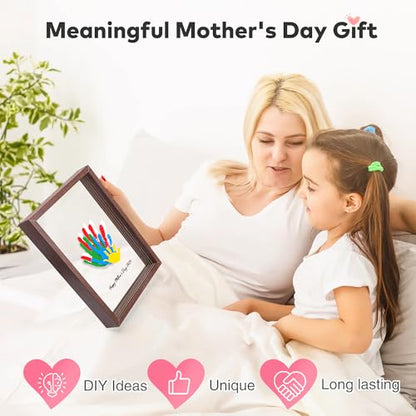 Family Handprint Kit for 5, Hand Print Keepsake Frame DIY Craft Gift - color: Walnut, size: 5 Pages Acrylic Boards
