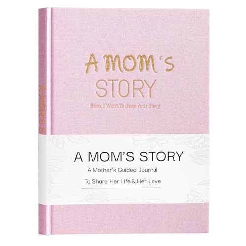 Artmag Mom's Life Story Journal Family Keepsake Book Linen Hardcover for Mom to Share Her Memories, with 250+ Prompt Questions Book Gift for Birthday Mother's Day Christmas (Pink) - color: Pink, size: Mom's Life Story Journal